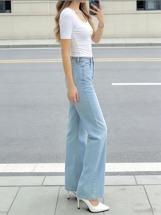 Women's Fashion Casual Wide-Leg Flare Jeans