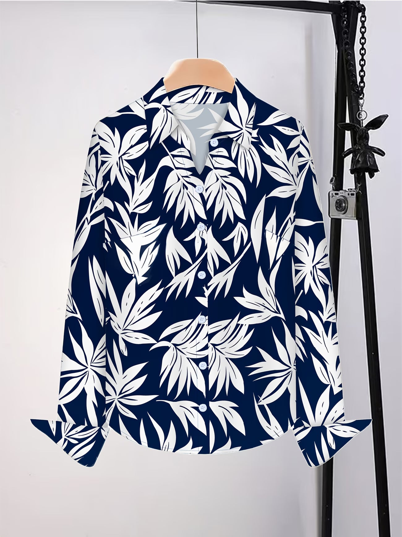 Autumn Fashion Women's Set: Floral Print Long-Sleeve Blouse