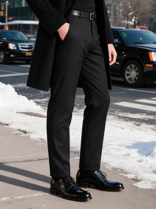 Men'S Heavy-Duty Fleece-Lined Business Pants
