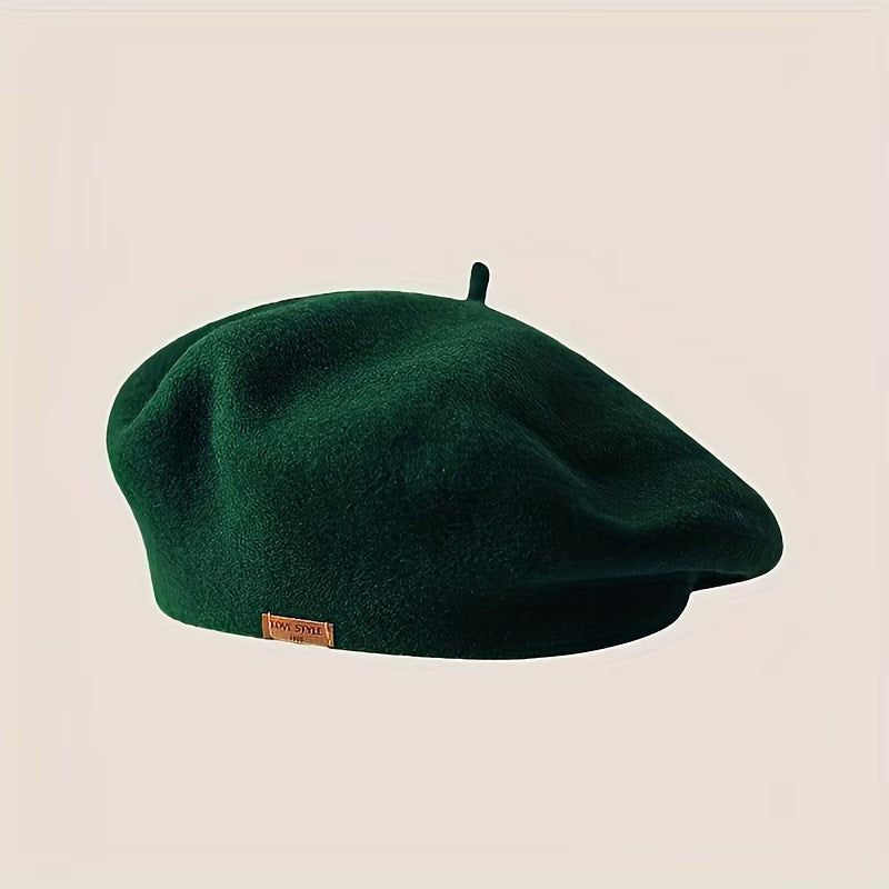 Women's Elegant Badge Beret - Soft Lightweight All-Season