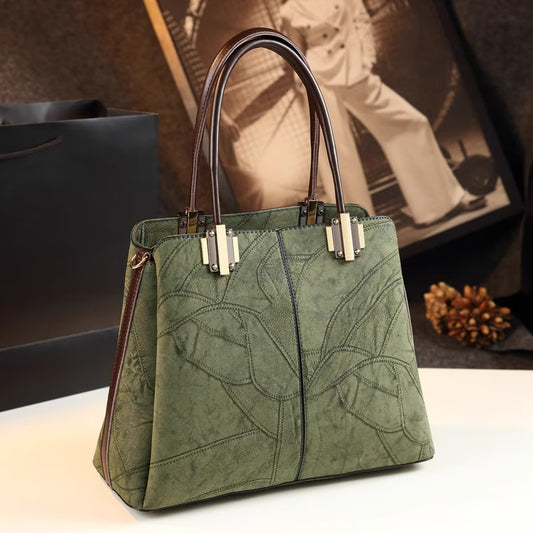 Trendy Large Capacity Green Tote Bag with Adjustable Strap