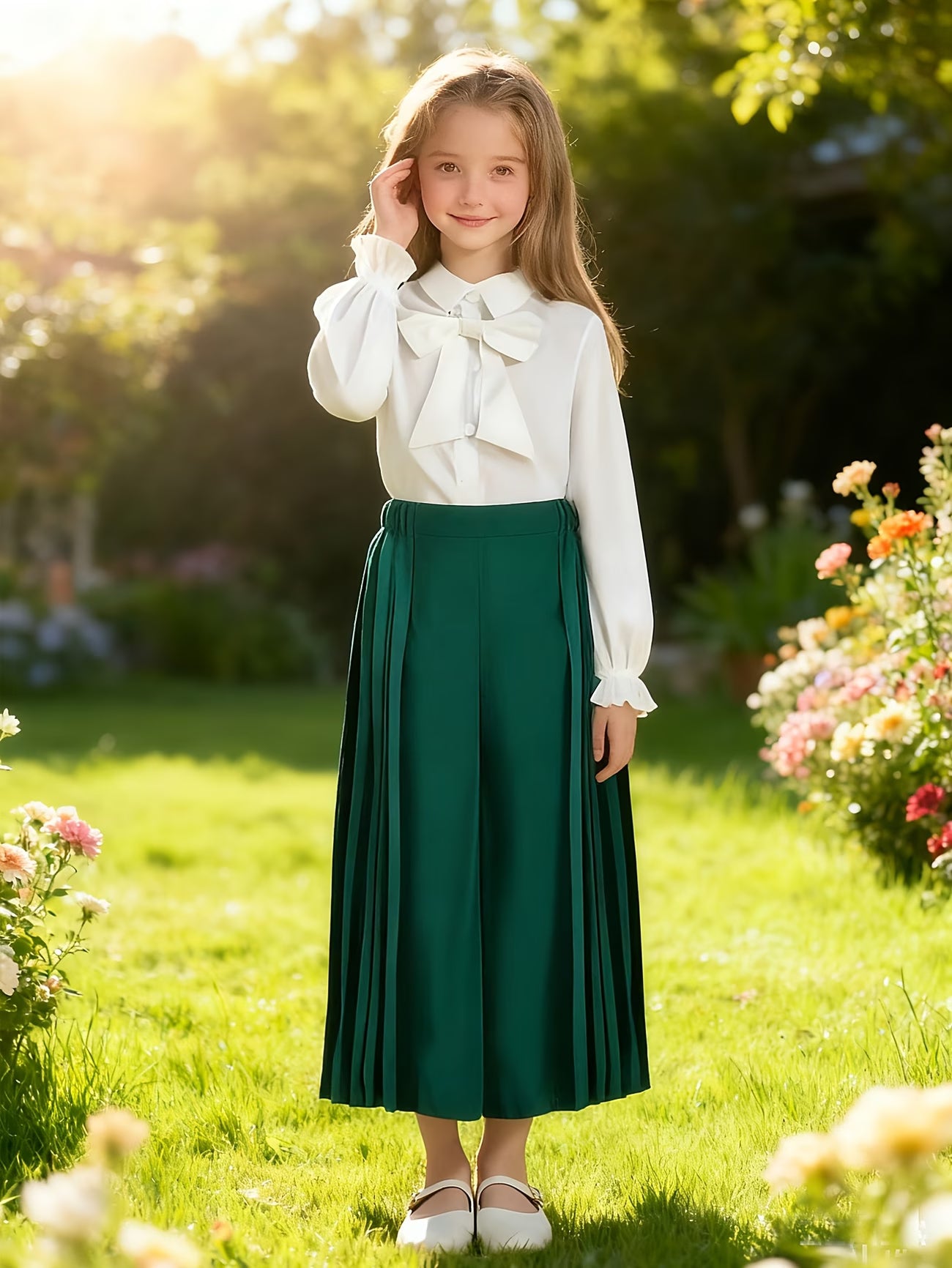 2pcs Girls' Korean Outfit - Winter Warm Korean Drama