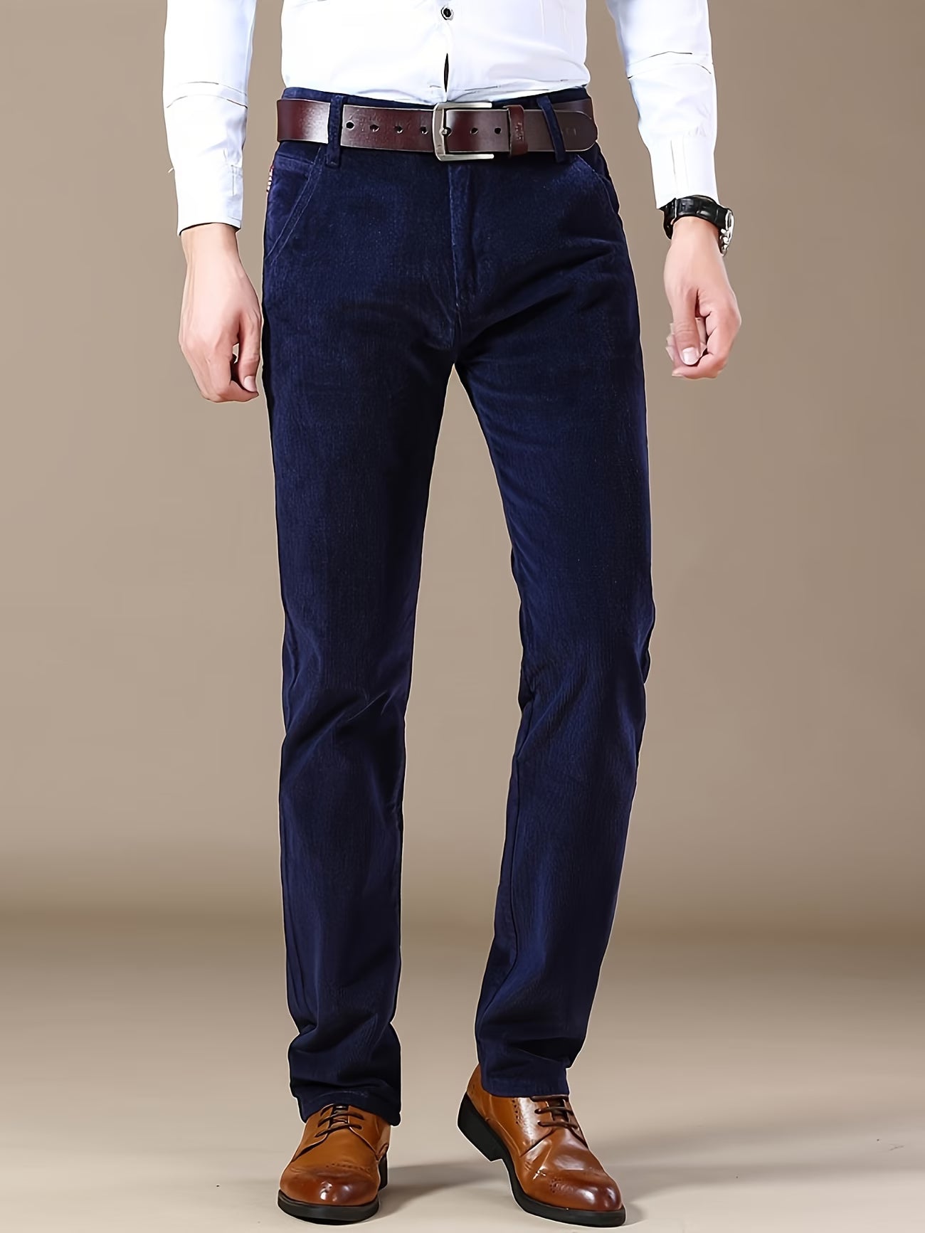 Men'S Corduroy Casual Pants for All Seasons, Featuring a Slim Straight Fit