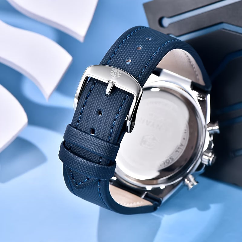 BY BENYAR Men's Multifunctional Chronograph Watch with Calendar and Luminous Display