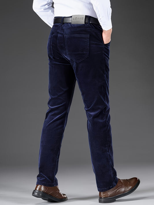 Men'S Corduroy Casual Pants for All Seasons, Featuring a Slim Straight Fit