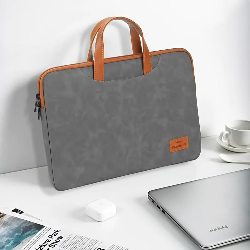 Laptop bag, Minimalist PU leather-finished