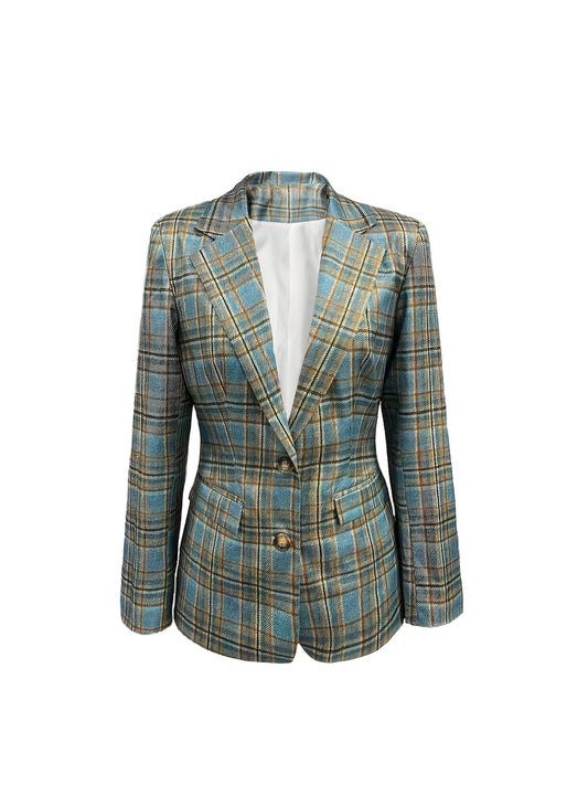 Spring/Autumn New Plaid Vintage Blazer for Women