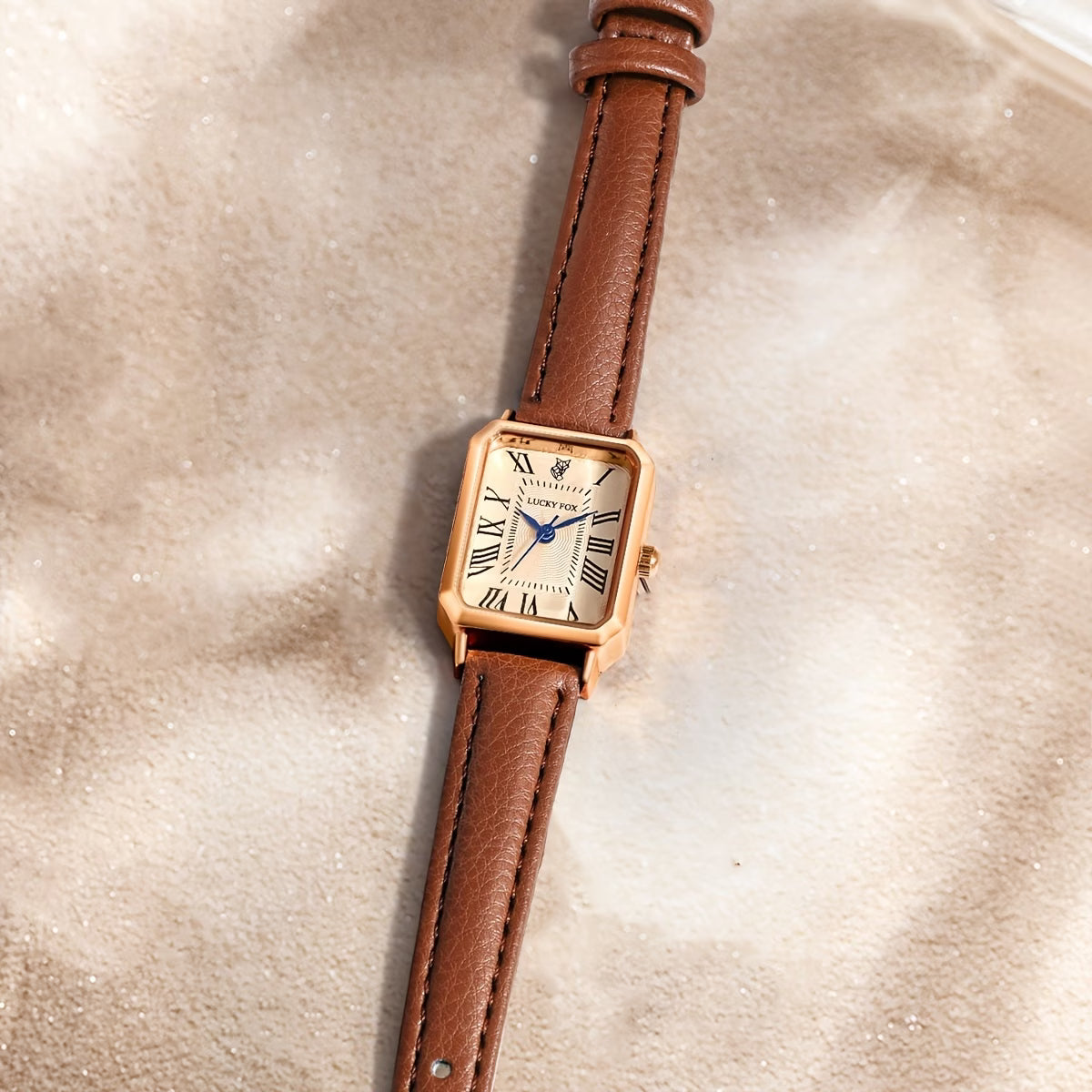 LUCKYFOX Women's Elegant Vintage Square Roman Numeral Quartz Watch