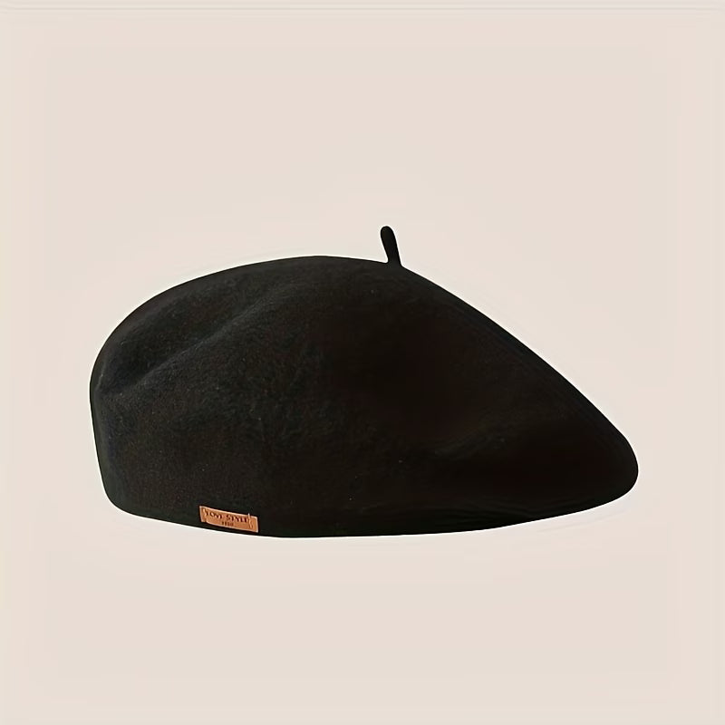 Women's Elegant Badge Beret - Soft Lightweight All-Season