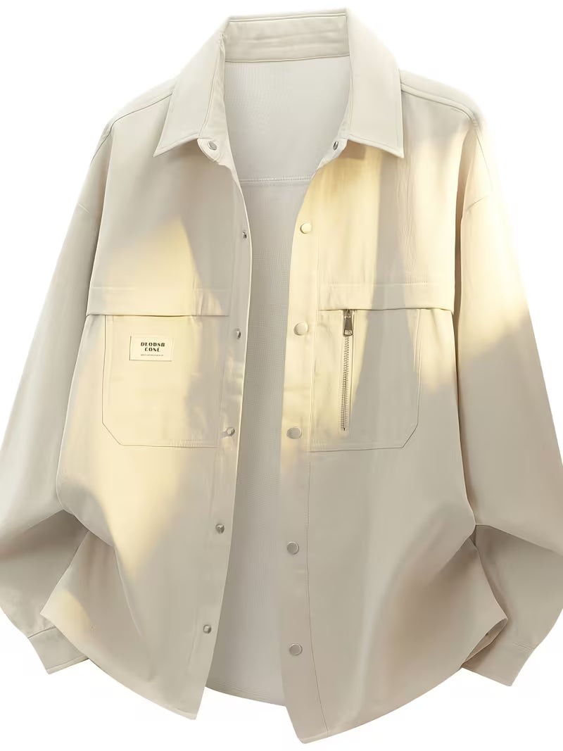 Pearson OBM Men's Shirt Jacket 2026 – Long-Sleeve Casual Work Overshirt for Spring/Autumn