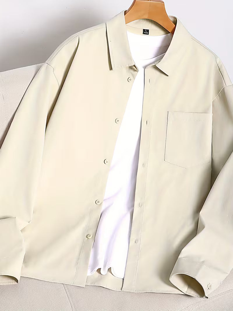Men's Long-Sleeve Button-Up Business Casual Shirt – Smart Commuter Style