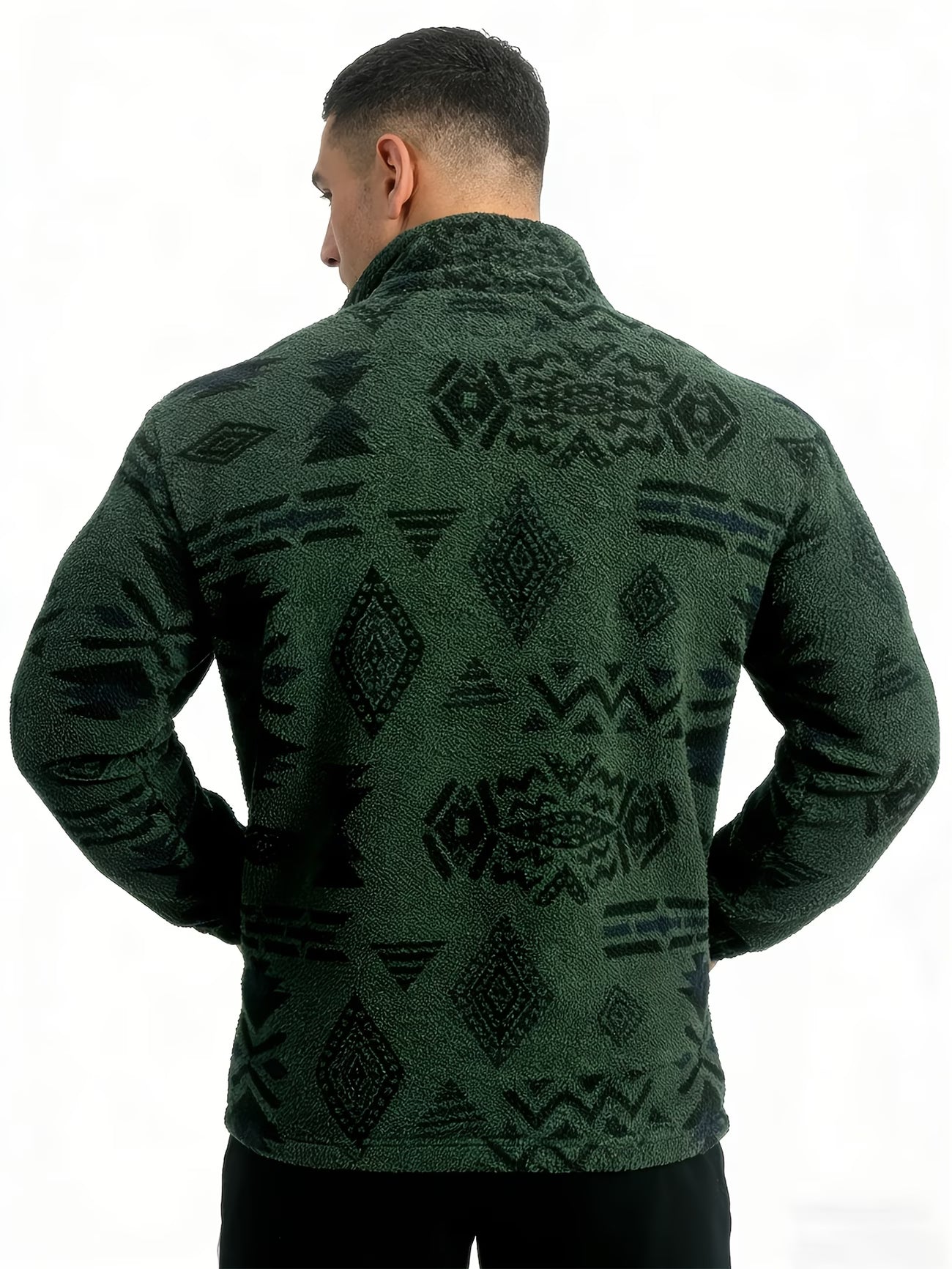 Men'S Henry Shirt with a Half-Open Zipper