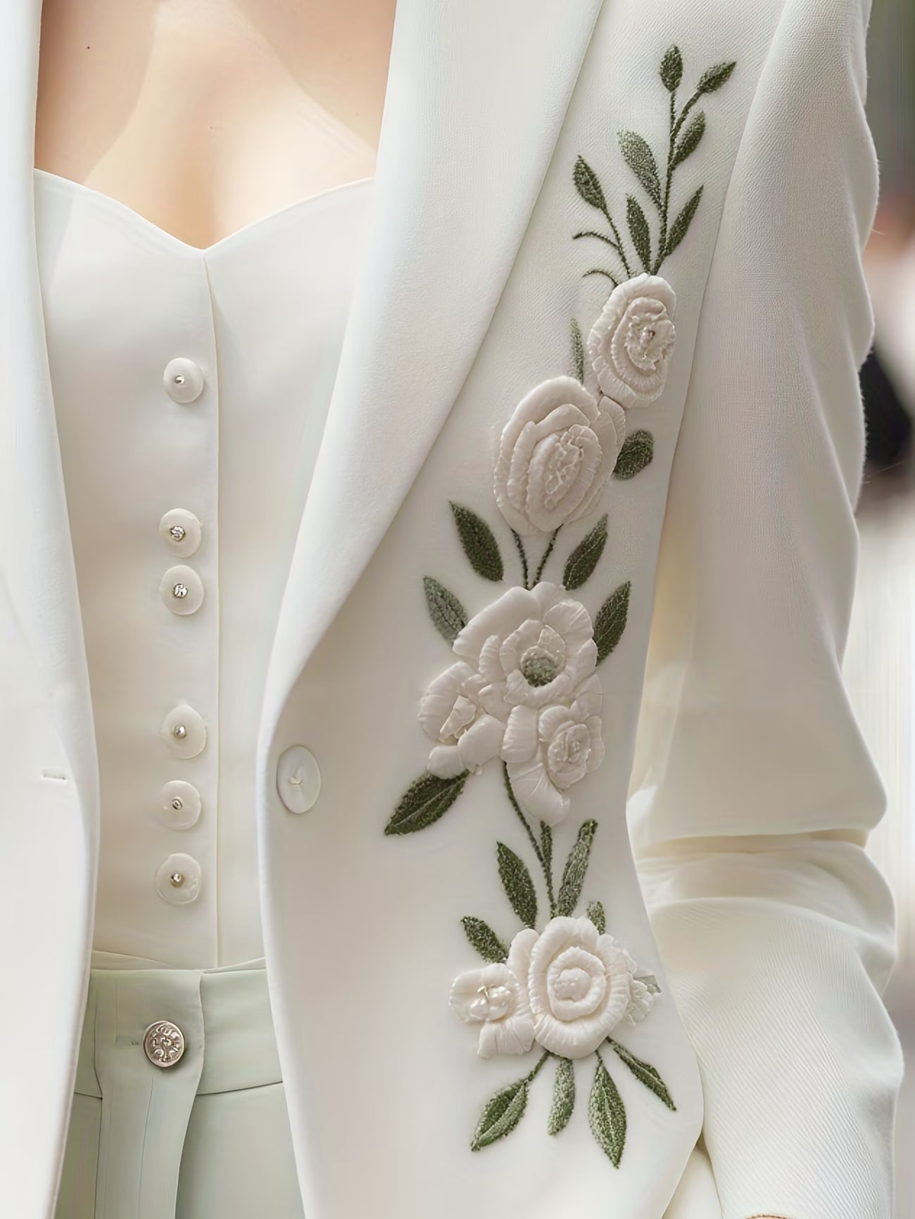 A Stylish Women'S Embroidered Blazer