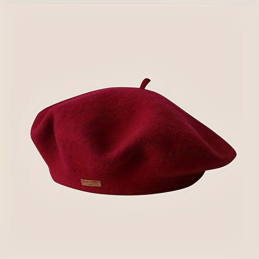 Women's Elegant Badge Beret - Soft Lightweight All-Season