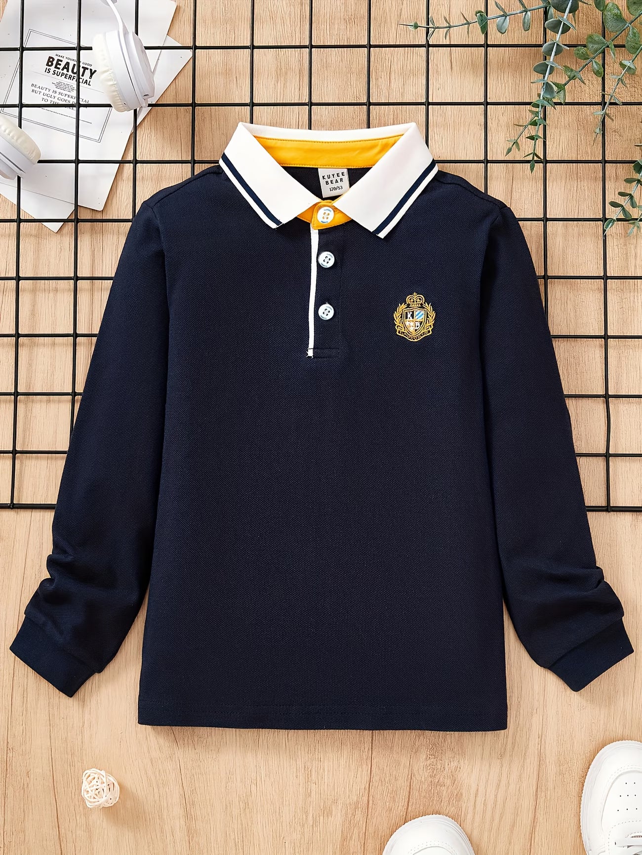 Boys' Shirt, Casual Preppy Style Long Sleeve T-Shirt