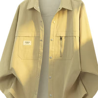 Pearson OBM Men's Shirt Jacket 2026 – Long-Sleeve Casual Work Overshirt for Spring/Autumn