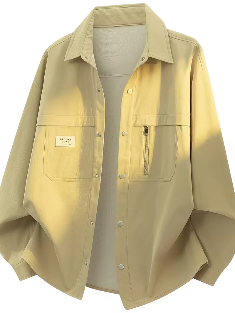 Pearson OBM Men's Shirt Jacket 2026 – Long-Sleeve Casual Work Overshirt for Spring/Autumn