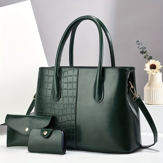 Fashionable Large Capacity Handbag, Stylish Letter Print Handbag Set - Perfect Thanksgiving Present