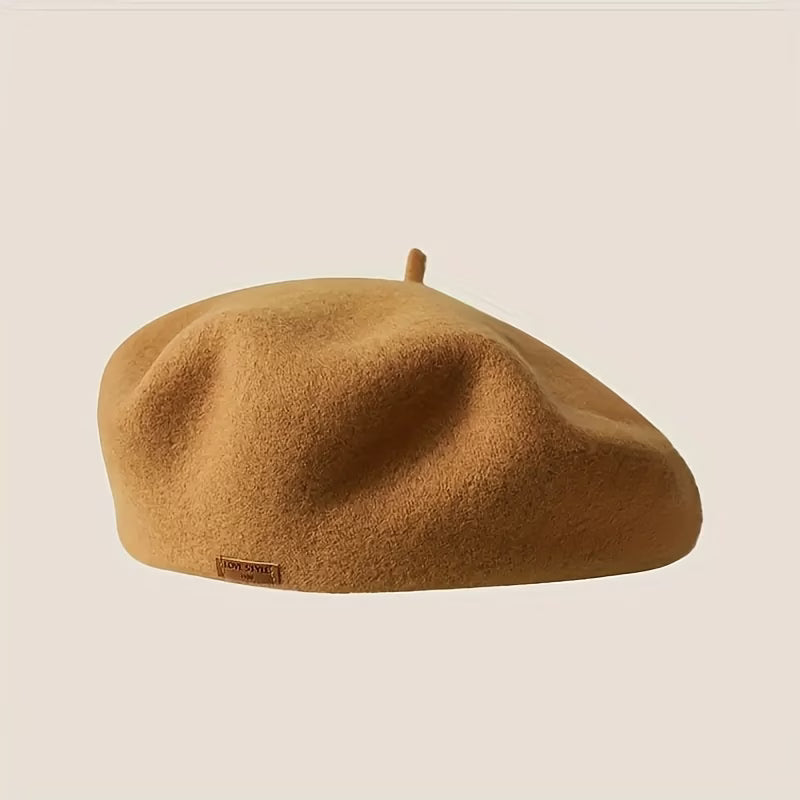 Elegant Lady Sewing Badge Beret