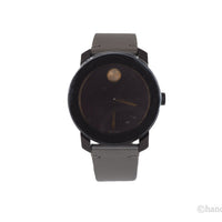Movado (3600455) Men's Bold Dark Brown Case Red Dial Light Grey Leather Strap Watch