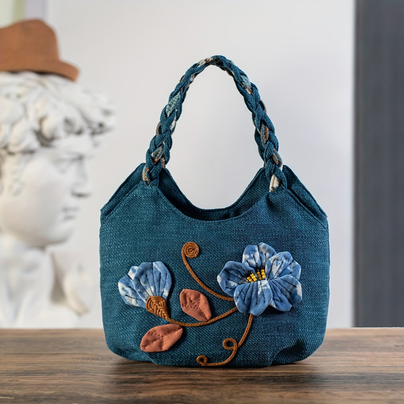 Bohemian Handmade Tie-Dye Floral Handbag