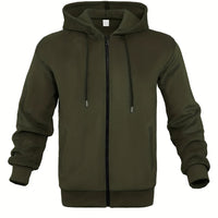 Men's Winter Hooded Softshell Jacket with Full-Zip Front