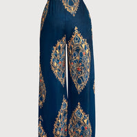 New Arrival Women's Elegant Vintage Court-Style Navy Blue Velvet Wide-Leg Pants