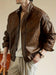 PU Jacket with Stand Collar and Metal Zipper, Motorcycle Style Spring/Autumn Outerwear