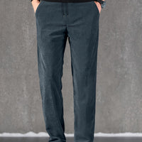 Men's Heavyweight Corduroy Fleece-Lined Sports Pants - Straight-Leg