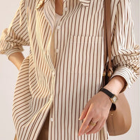 High-End Vertical Stripe Shirt for Women