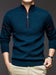 Men'S Autumn And Winter Sweater - Thick Warm Knitted Top - Half High Collar Zip Style