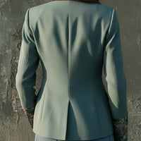 Bohemian Style Elegant Vintage Charm Vibrant Floral Print Single-button Long Sleeve Blazer Jacket with Practical Pockets