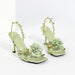 Women's High Heel Sandals – Sexy Green 9cm Slim Heel Square Toe