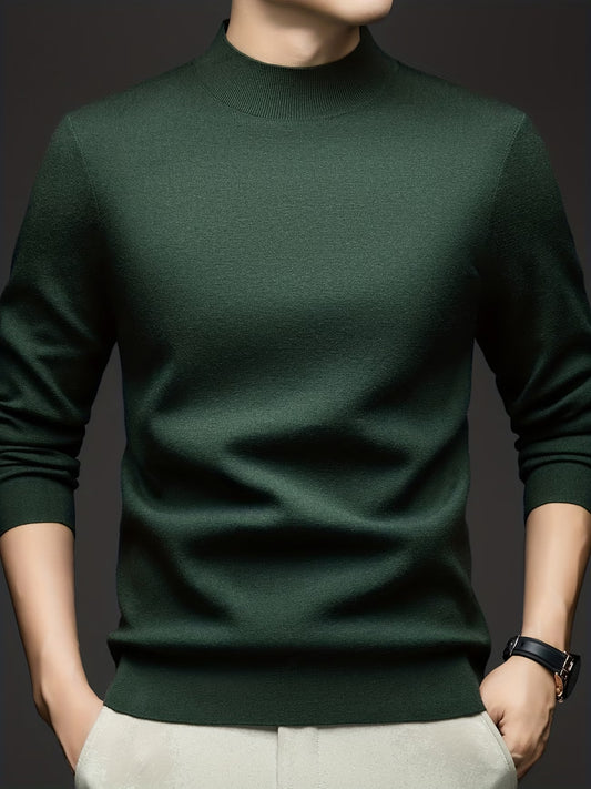 New Cross-Border Autumn And Winter Men'S Knitted Base Layer with a Round Neck