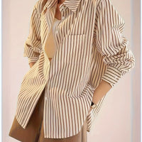 High-End Vertical Stripe Shirt for Women