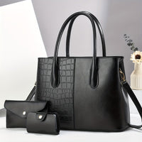 Fashionable Large Capacity Handbag, Stylish Letter Print Handbag Set - Perfect Thanksgiving Present