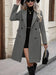 Women's Solid Color Double-Breasted Belted Trench Coat