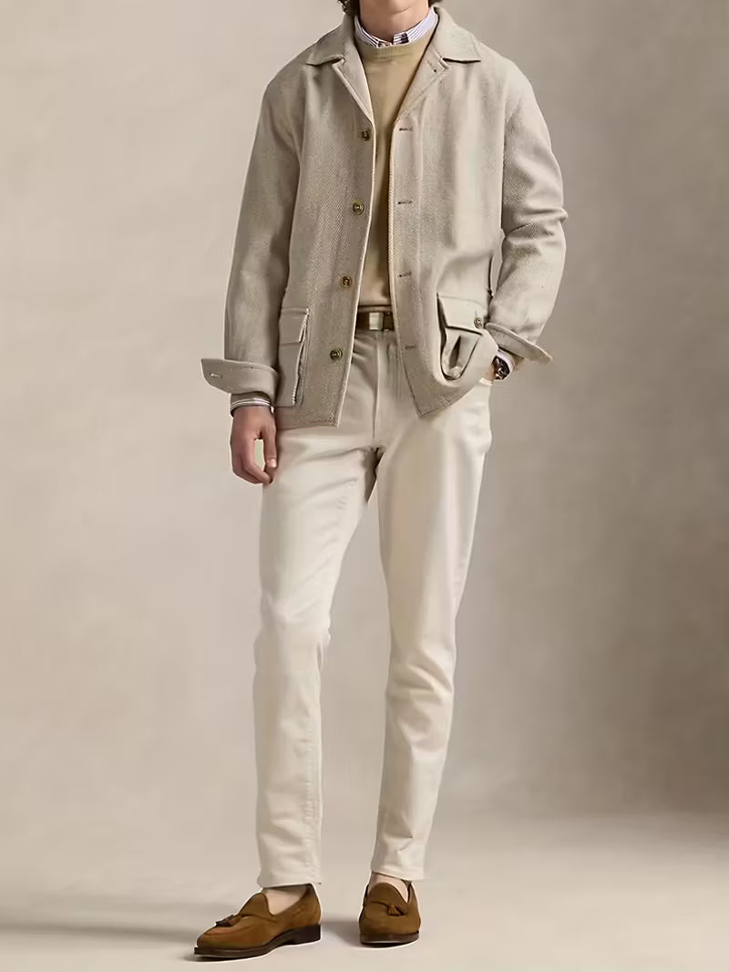 Men's Elegant British-Italian Style Suit Jacket – Formal Comfort Blazer with Buttonhole & Pocket | Autumn/Winter 2025
