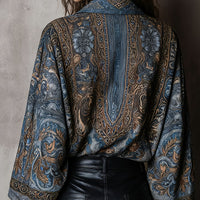 Elegant Women'S Long Sleeve Shirt with All Over Print