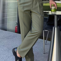 Men'S Elegant Straight-Leg Trousers