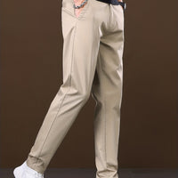Men's Slim-Fit Stretch Dress Pants - Straight-Leg Business Casual
