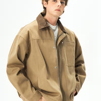 Men's Pure Wool Lapel Casual Sport Jacket – Loose Work Outerwear in Khaki, Black, Beige & Olive Green