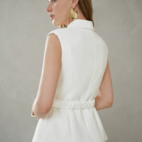 Easy Casual Solid Color Women's Sleeveless Suit