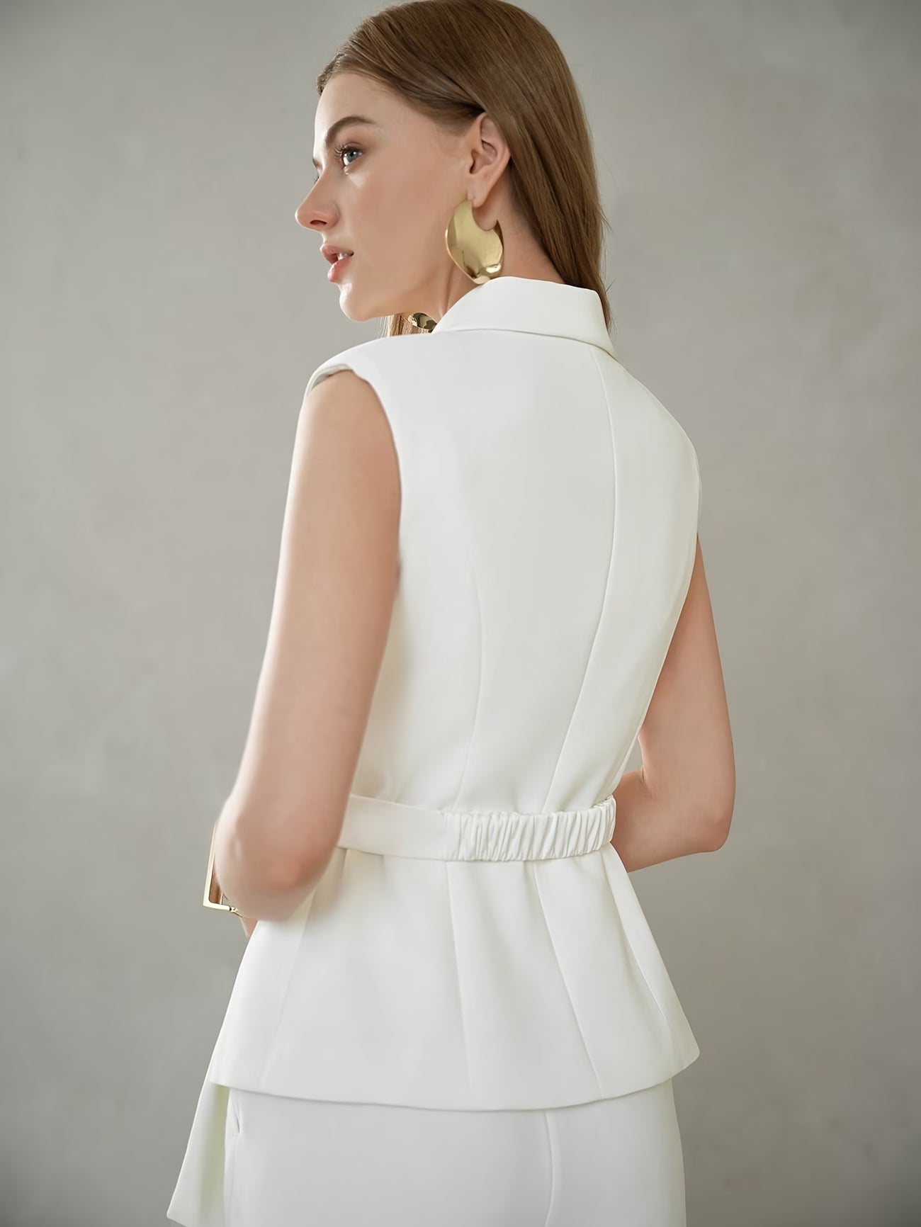 Easy Casual Solid Color Women's Sleeveless Suit
