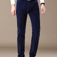 Men'S Corduroy Casual Pants for All Seasons, Featuring a Slim Straight Fit