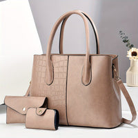 Fashionable Large Capacity Handbag, Stylish Letter Print Handbag Set - Perfect Thanksgiving Present