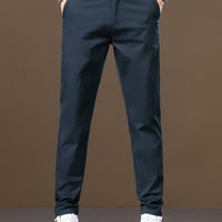 Men's Slim Fit Straight-Leg Dress Pants - Stretch Comfort