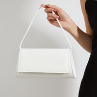 Solid Color Glossy Women's Small Handbag – Geometric Shape with Detachable Straps