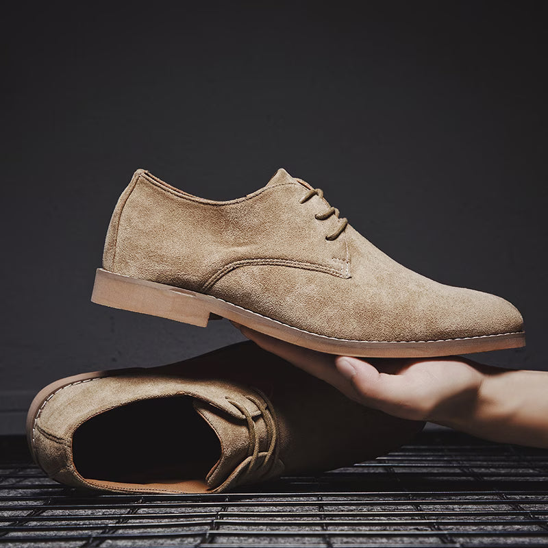 Men's British Style Low-Top Business Casual Shoes - Lace-Up