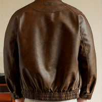 PU Jacket with Stand Collar and Metal Zipper, Motorcycle Style Spring/Autumn Outerwear